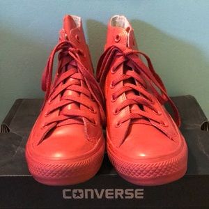 RED RUBBER HIGH TOP CONVERSES